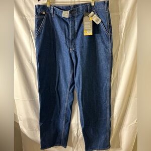 Carhartt Men's flame-resistant signature denim dungaree work pants